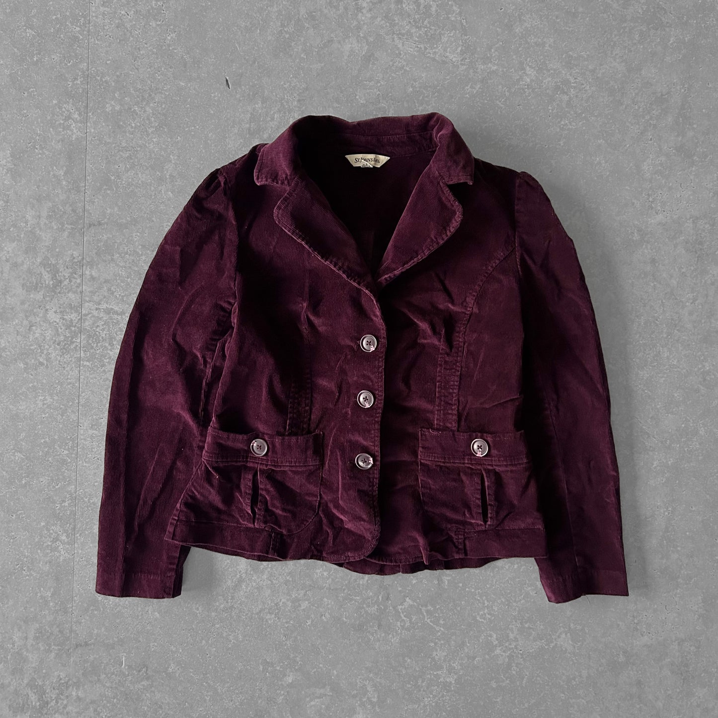 Plum Velvet Jacket Blazer with Pockets