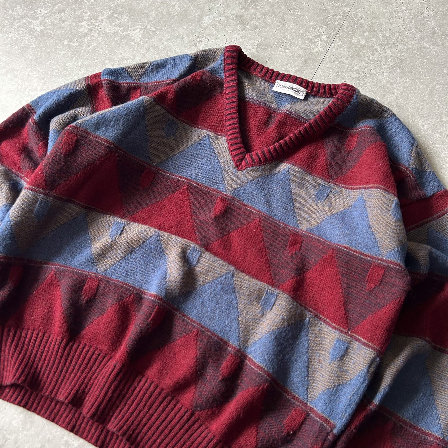 Retro V-Neck Sweater by Tom Hanbury