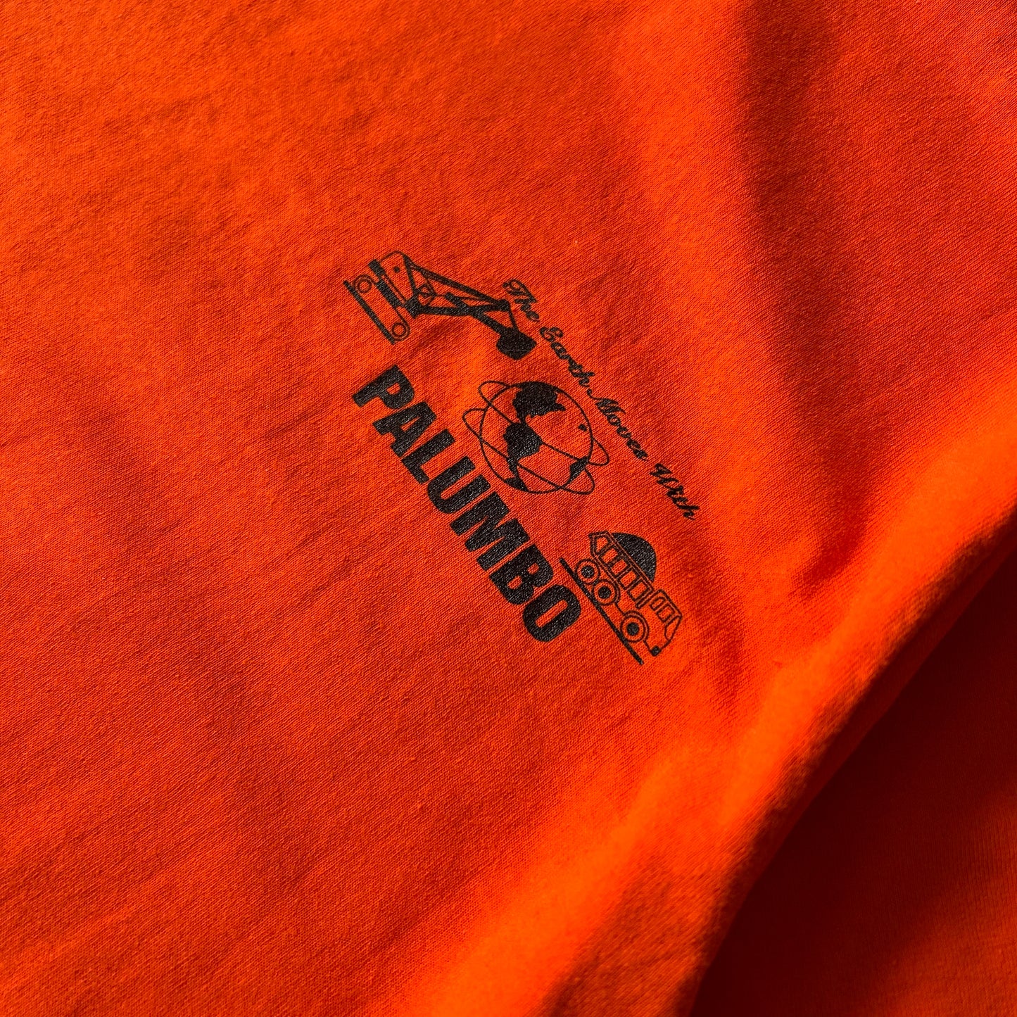 Vintage Single Stitch Palumbo Construction Orange Pocket Logo Tee (Made in USA)
