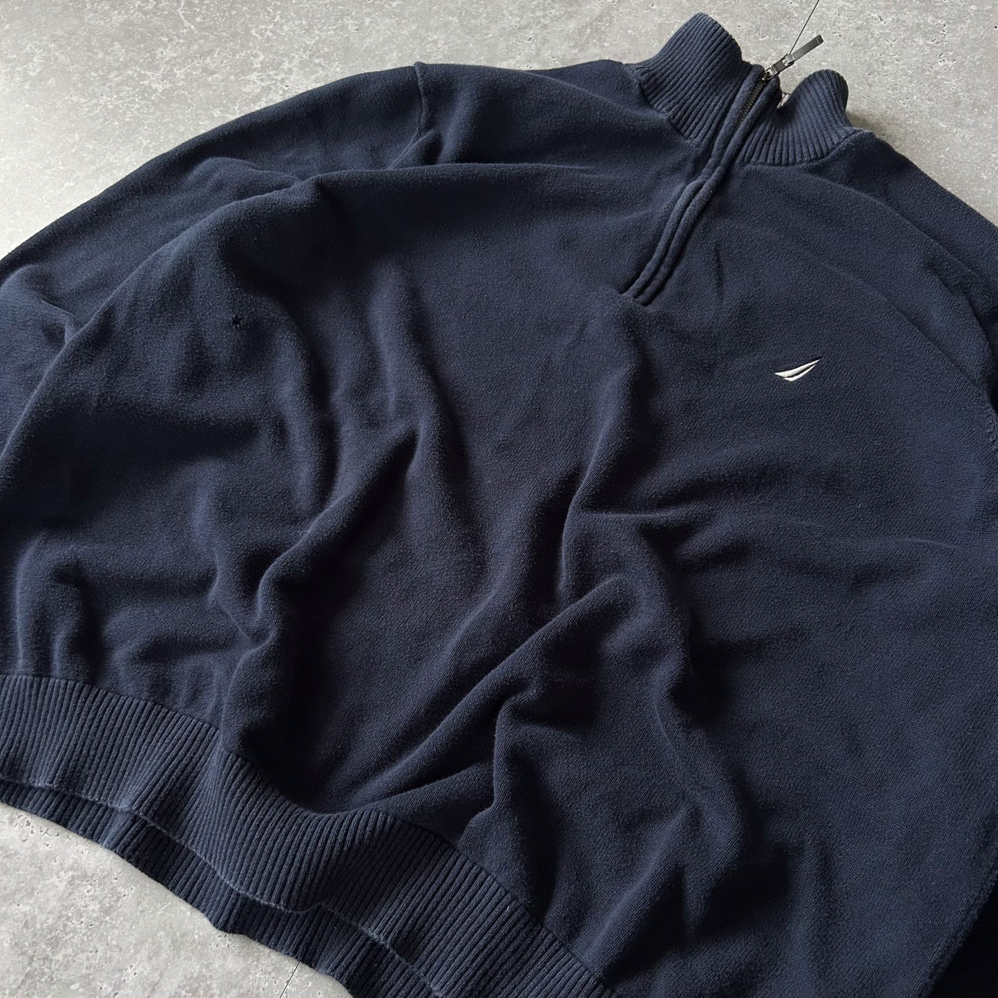 Nautica Navy Quarter-Zip Pullover Sweater