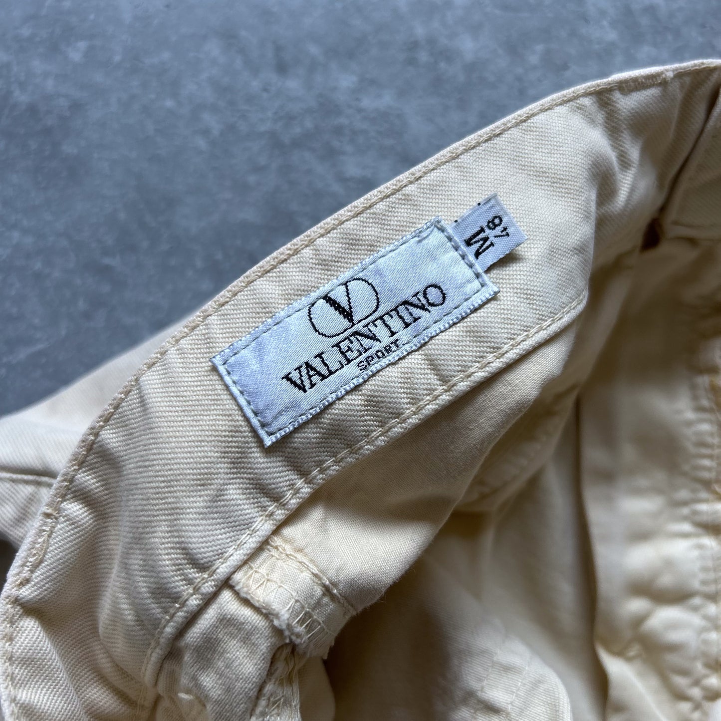 1990s | vintage valentino sport ivory high-waisted trousers