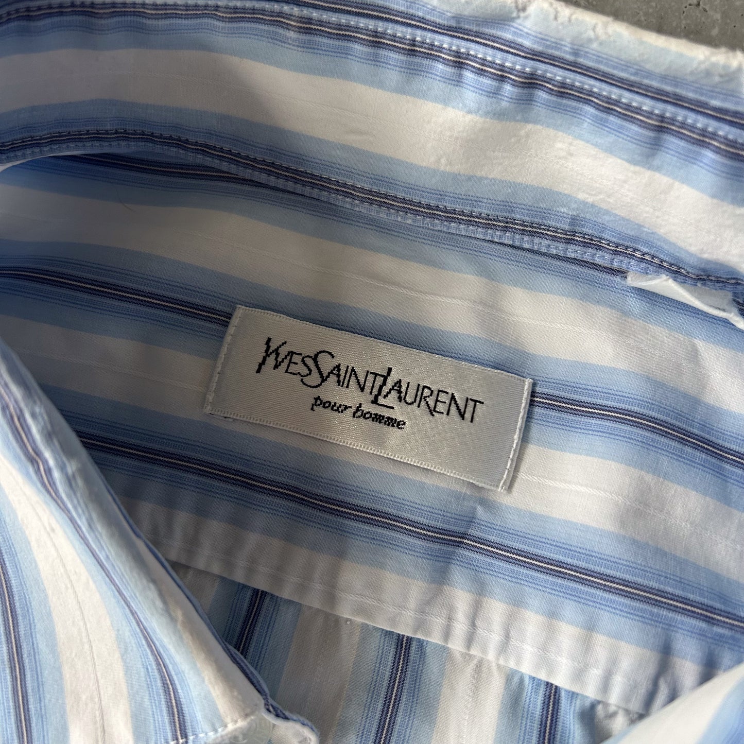 YSL Stripe Short-Sleeve Button-Down Shirt