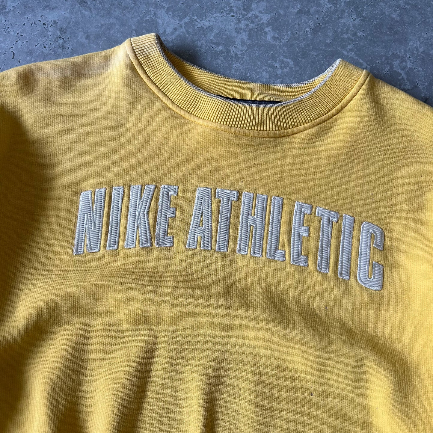 1990 - Nike Athletic Yellow Crewneck Sweatshirt