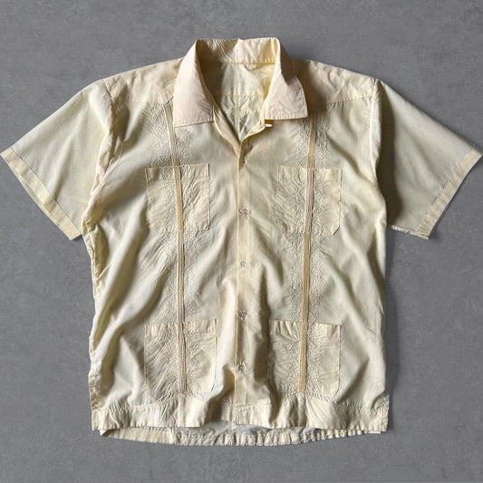 1990s - vintage short sleeve guayabera cuban shirt