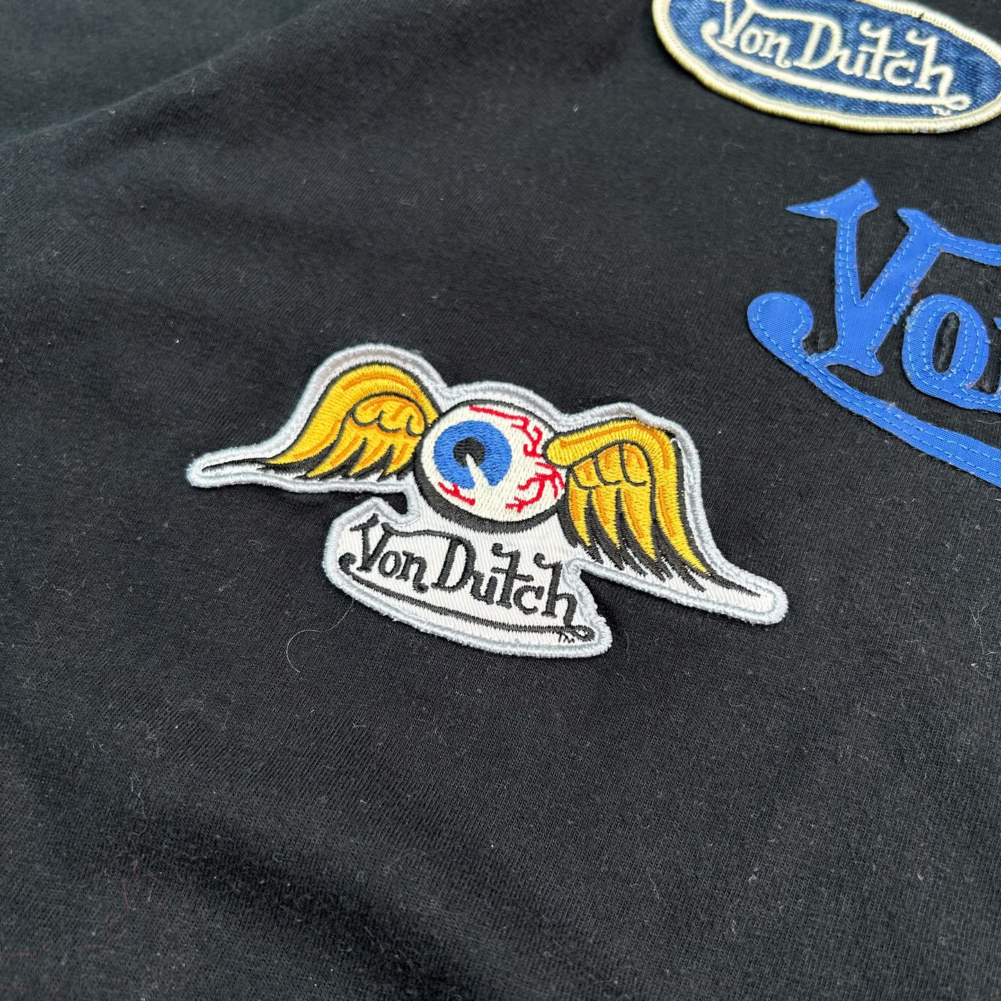 Von Dutch Graphic T-Shirt with Patches - Black (XL)