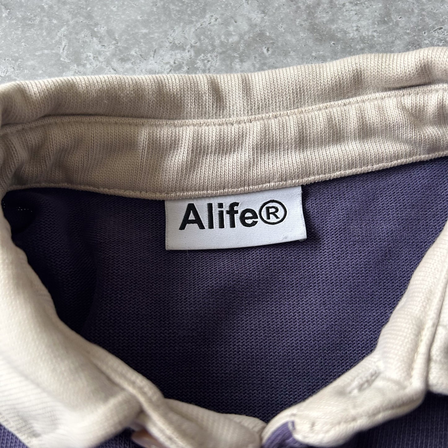 2000s - alife embroidered colorblock rugby shirt