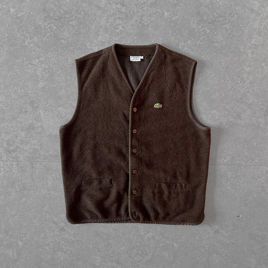 Vintage Lacoste Sport Brown Fleece Vest