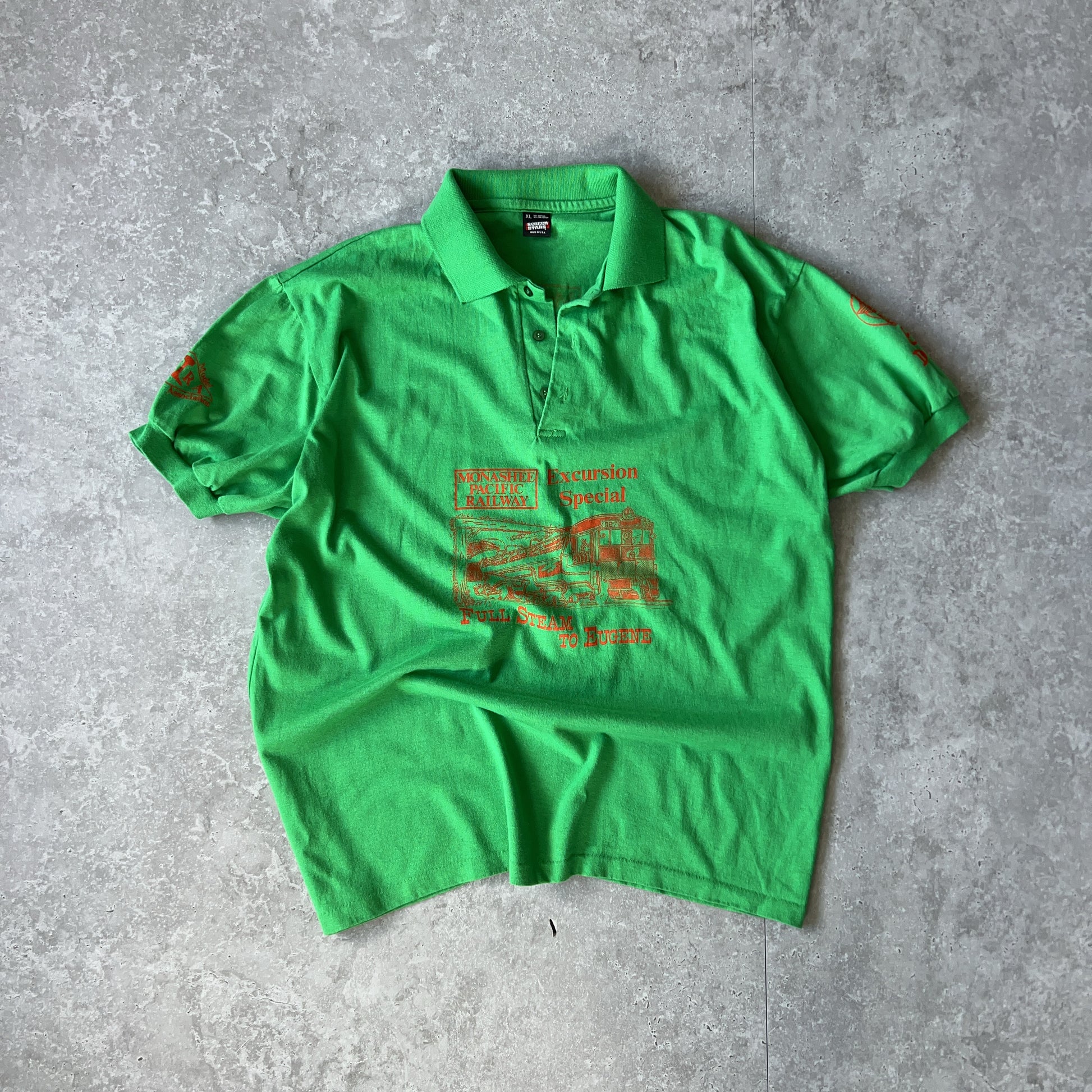 Vintage Men's Screen Stars Monashee Pacific Railway Polo