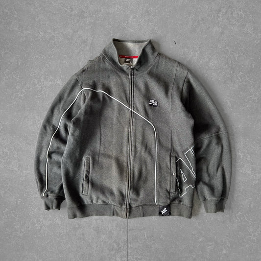 Nike Air Zip-Up Track Jacket – Grey with White Piping