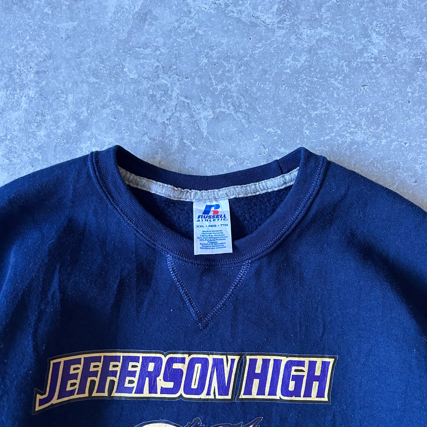 2000s - russell athletic 'jefferson high panthers' sweatshirt