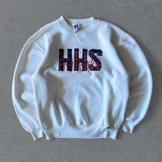 1990s - russell athletic 'hhs cheerleader' embroidered sweatshirt