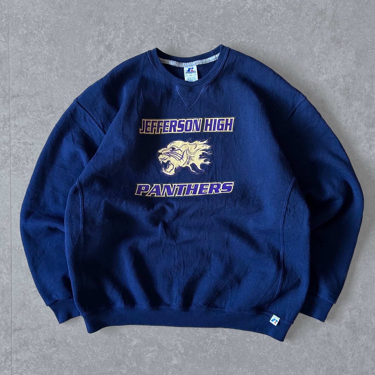 2000s - russell athletic 'jefferson high panthers' sweatshirt