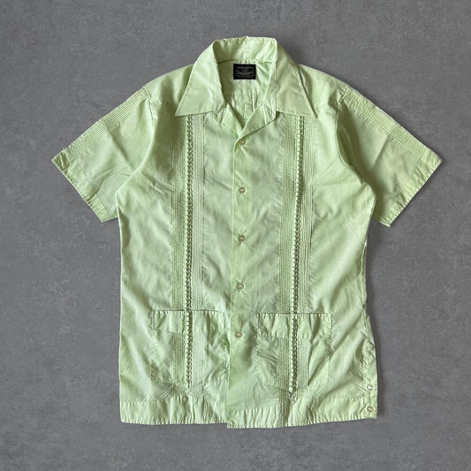 1990s - guayabera lime cuban shirt