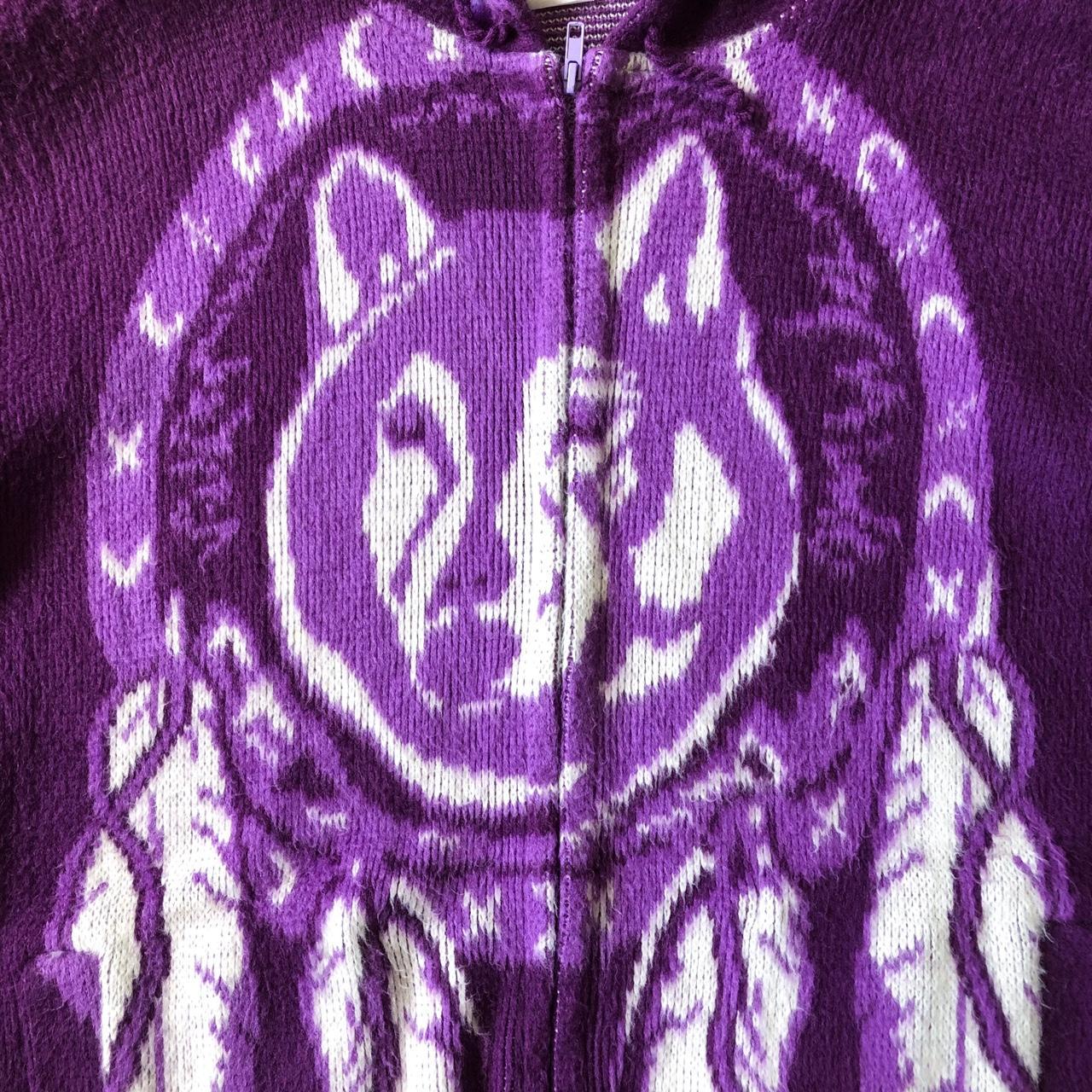 1990s - alphaca wool pattern hoodie