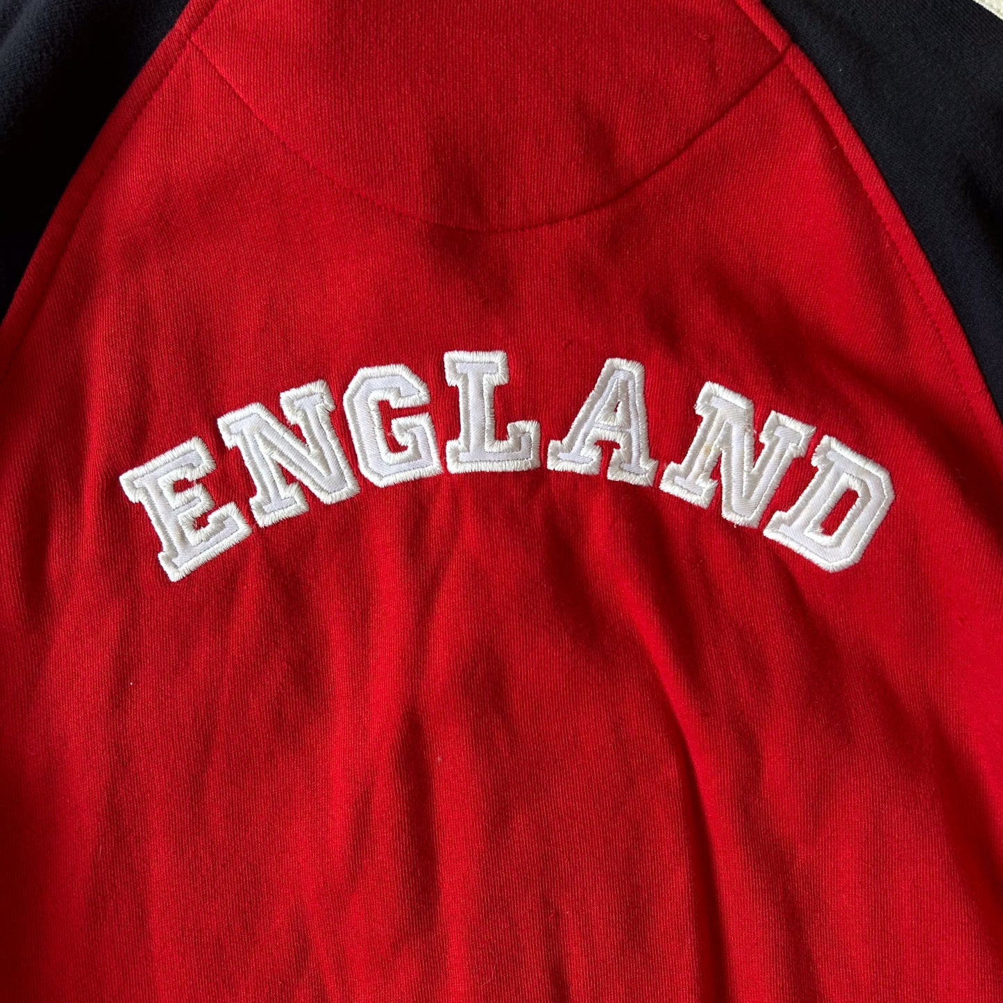 1990s - england embroidered full zip jacket