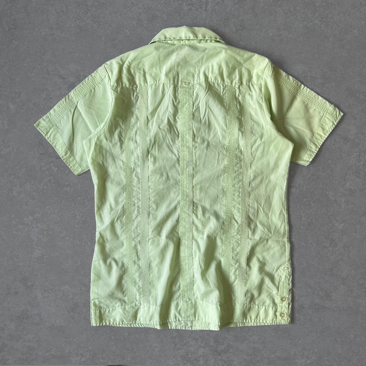 1990s - guayabera lime cuban shirt