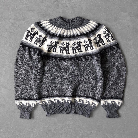 1990s - alphaca wool pattern jumper