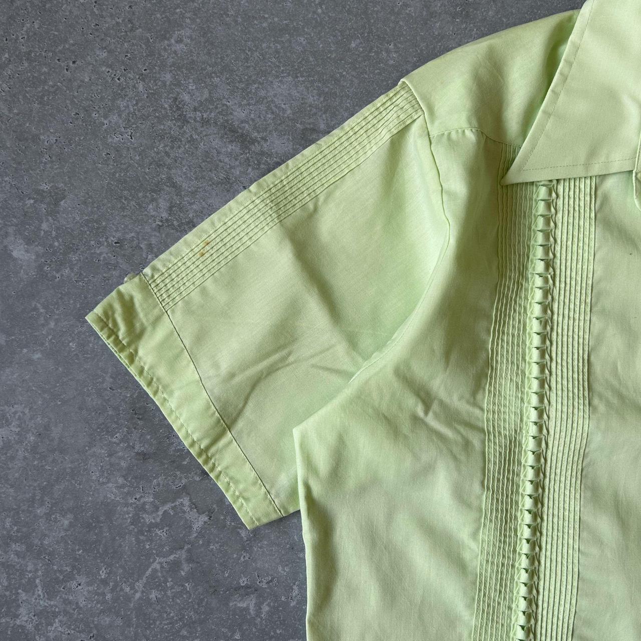 1990s - guayabera lime cuban shirt