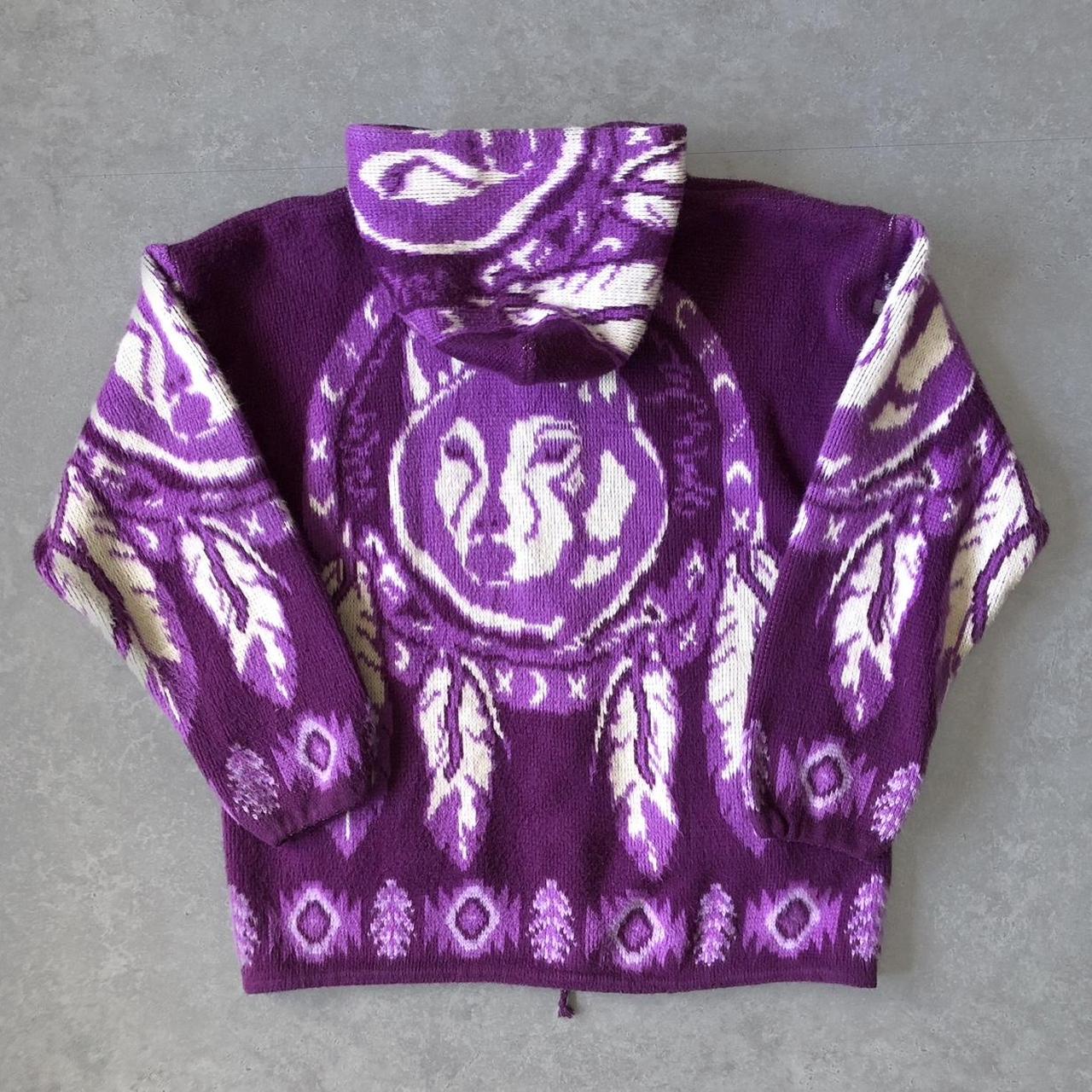 1990s - alphaca wool pattern hoodie