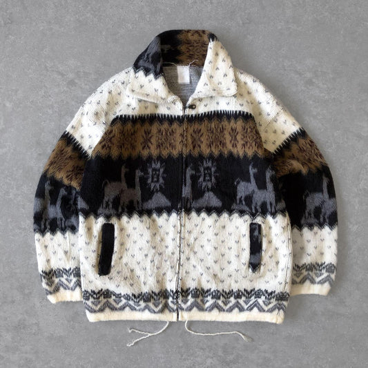 1990s - alphaca wool pattern jacket