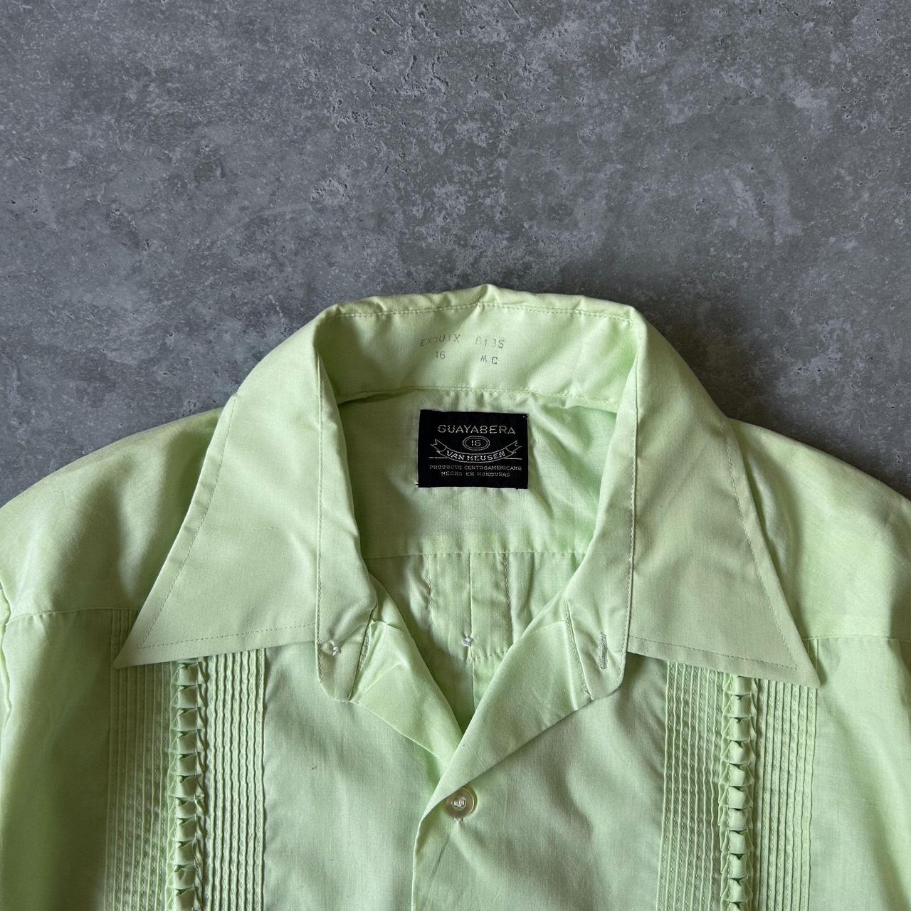 1990s - guayabera lime cuban shirt