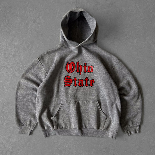 1990s - vintage russell athletic 'ohio state' boxy graphic hoodie