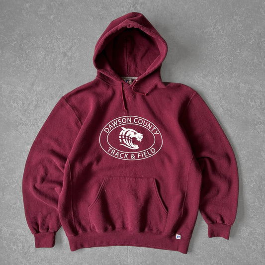 2000s - russell athletic'dawson county' boxy graphic hoodie