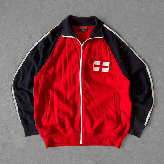 1990s - england embroidered full zip jacket