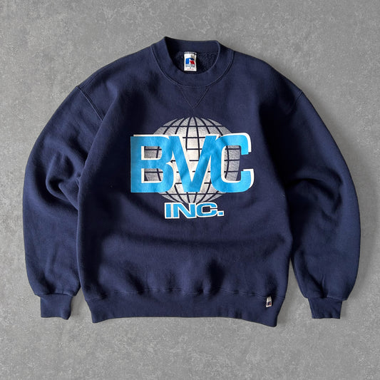 1990s - vintage russell athletic 'bvc' graphic boxy sweatshirt
