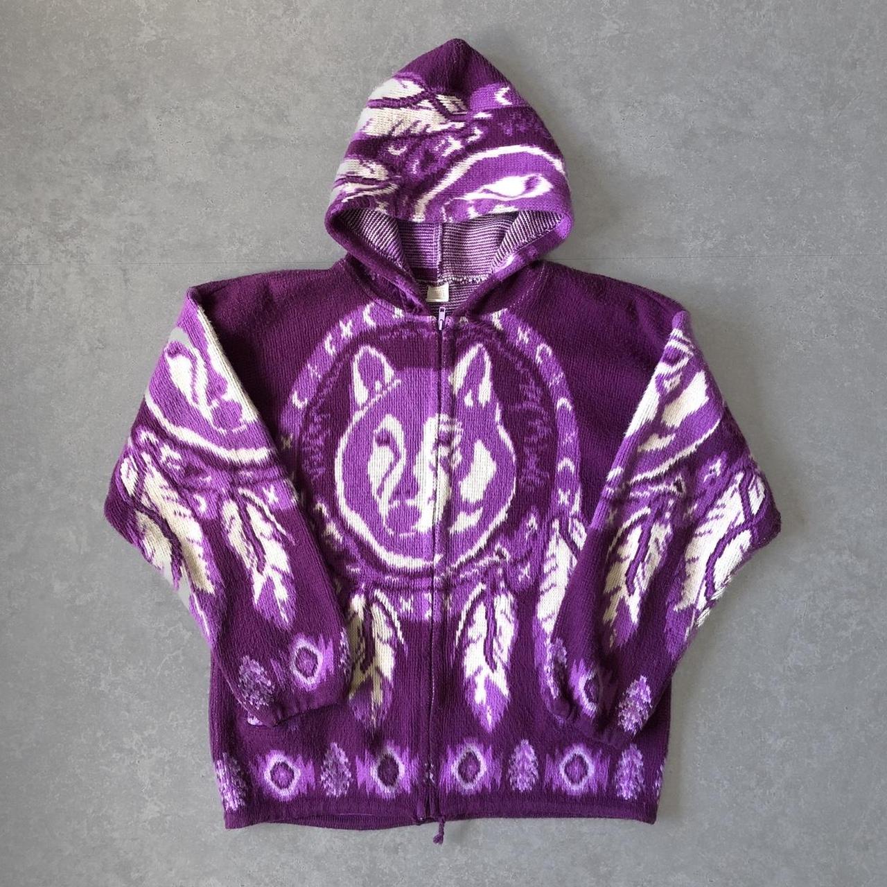 1990s - alphaca wool pattern hoodie